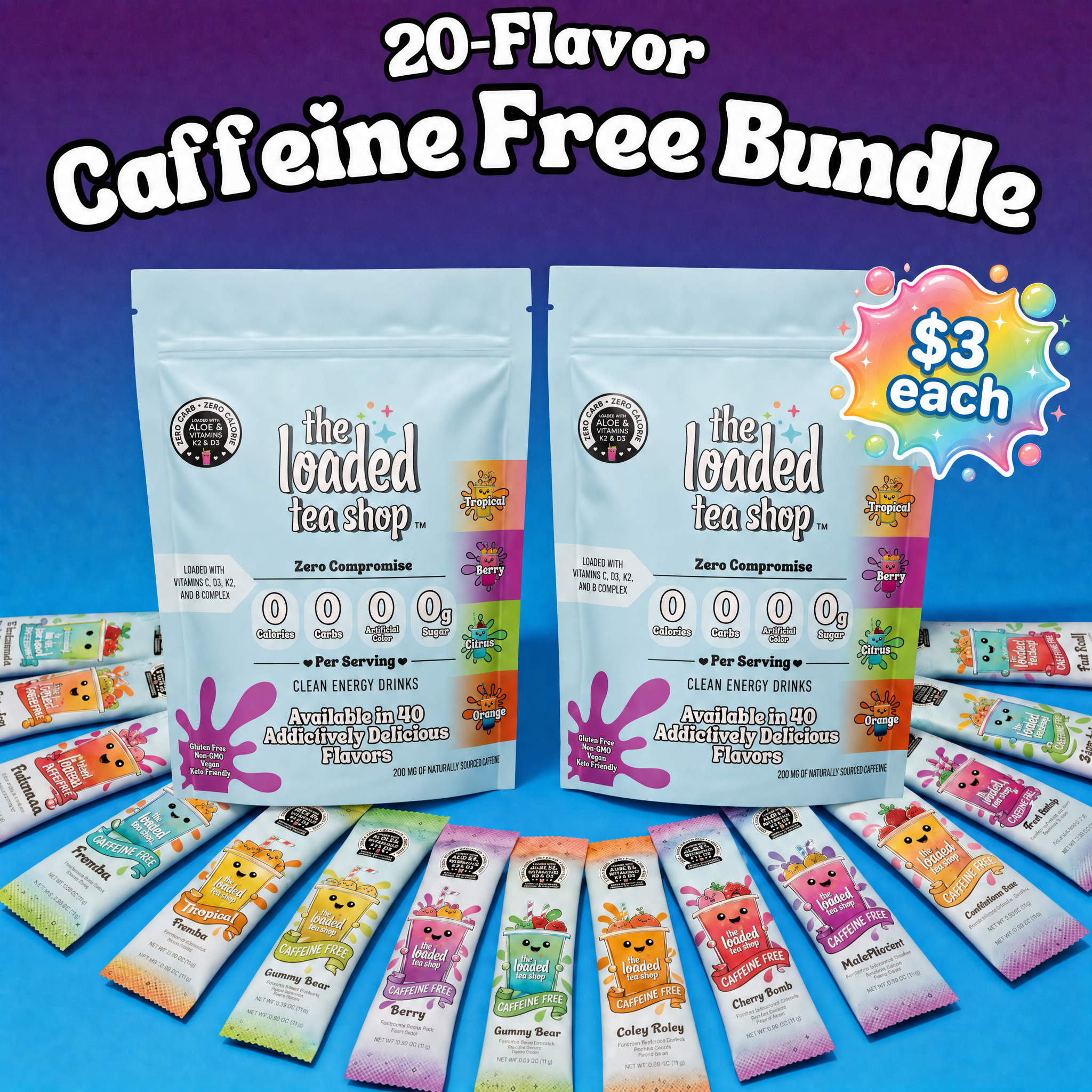20 Flavor Bundle (Caffeine-Free) - Created for Everyday Mixing